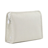 TRVL Roadie Large Zip Pouch in Gingham Pearl Grey | Shop Bonnie Bee