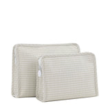TRVL Roadie Large Zip Pouch in Gingham Pearl Grey | Shop Bonnie Bee