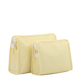 TRVL Roadie Large Zip Pouch in Gingham Buttercup | Shop Bonnie Bee