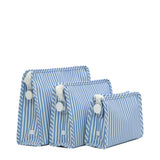 TRVL Roadie Large Zip Pouch in Pimlico Stripe Chambray | Shop Bonnie Bee
