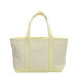 TRVL Medium Tote in Coated Canvas Natural With Gingham Buttercup Trim | Shop Bonnie Bee