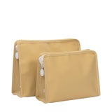 TRVL Roadie Large Zip Pouch in Coated Canvas Khaki | Shop Bonnie Bee