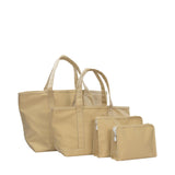 TRVL Medium Tote in Coated Canvas Khaki | Shop Bonnie Bee