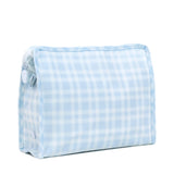 TRVL Roadie Large Zip Pouch in Pimlico Plaid Blue | Shop Bonnie Bee