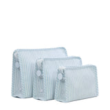 TRVL Roadie Large Zip Pouch in Pimlico Stripe Blue | Shop Bonnie Bee