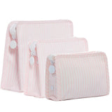TRVL Roadie Large Zip Pouch in Pimlico Stripe Pink | Shop Bonnie Bee
