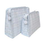 TRVL Roadie Large Zip Pouch in Pimlico Plaid Blue | Shop Bonnie Bee