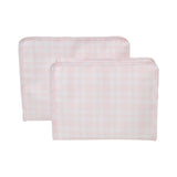TRVL Roadie Large Zip Pouch in Pimlico Plaid Pink | Shop Bonnie Bee