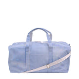 TRVL Xl Weekender Duffel Bag in Pimlico Stripe Chambray | Shop Bonnie Bee