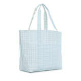 TRVL Jumbo Tote in Pimlico Plaid Blue | Shop Bonnie Bee