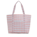 TRVL Jumbo Tote in Classic Plaid Red | Shop Bonnie Bee