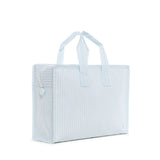 TRVL Overnight Tote in Pimlico Stripe Blue | Shop Bonnie Bee