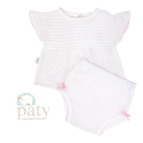 Paty Knit, 2 PC Diaper Set with Flutter Sleeves