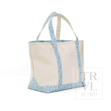 TRVL Maxi Canvas Tote - NATURAL CANVAS with Hamptons Floral Trim – view 2