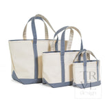 TRVL Medium Tote - Coated Canvas Natural With Navy Trim – view 2