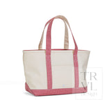 TRVL Medium Tote - Coated Canvas Natural With Red Trim – view 2