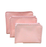 TRVL Roadie Large Zip Pouch in Gingham Taffy | Shop Bonnie Bee