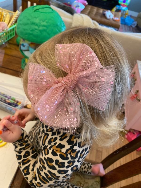 Pink Sparkle Midi Bow