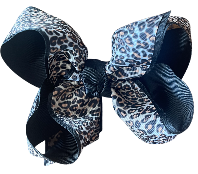 Limited Edition Cheetah on Black Grosgrain Bow