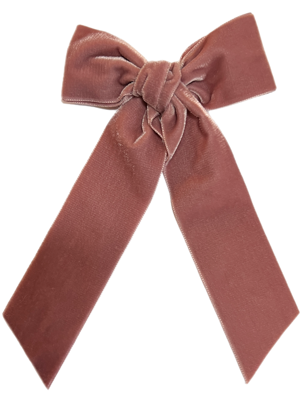 Rose Mauve French Loop Double Velvet Bows