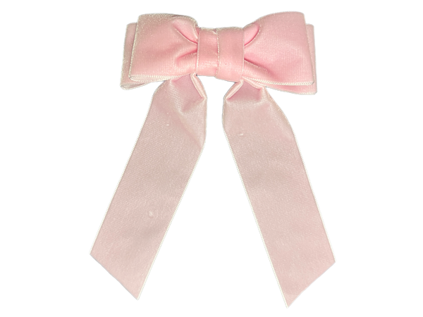 Ballerina Pink Tailored Double Loop Velvet Bows