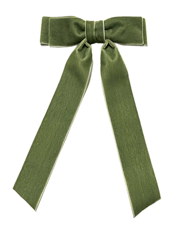 Meadow Green Tailored Double Loop Velvet Bows