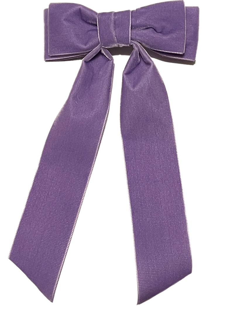Light Orchid Tailored Double Loop Velvet Bows
