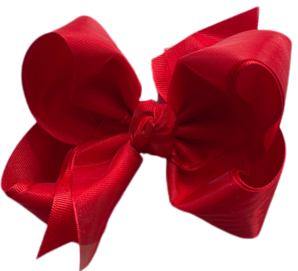 Red Layered Organza/Grosgrain Bow