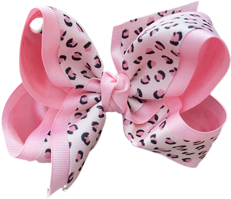 Limited Edition Cheetah on Pink Grosgrain Bow
